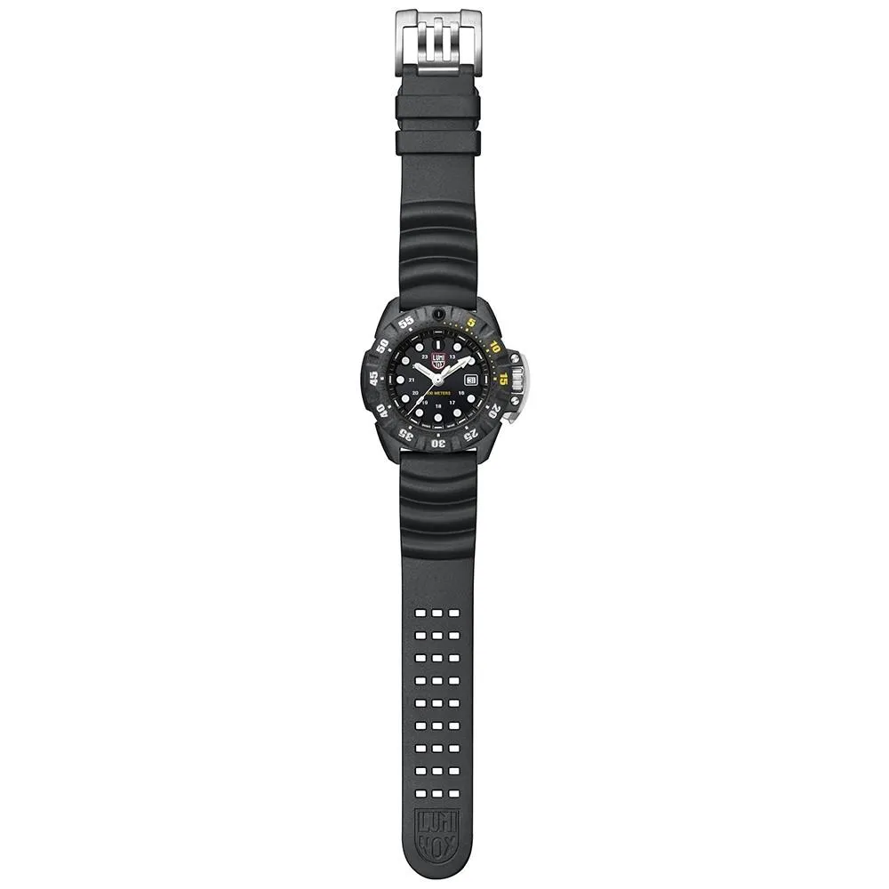 Luminox Men's Deep Dive Carbonox 1550 Series Black Rubber Strap Black Analog Dial Quartz Watch - XS.1555