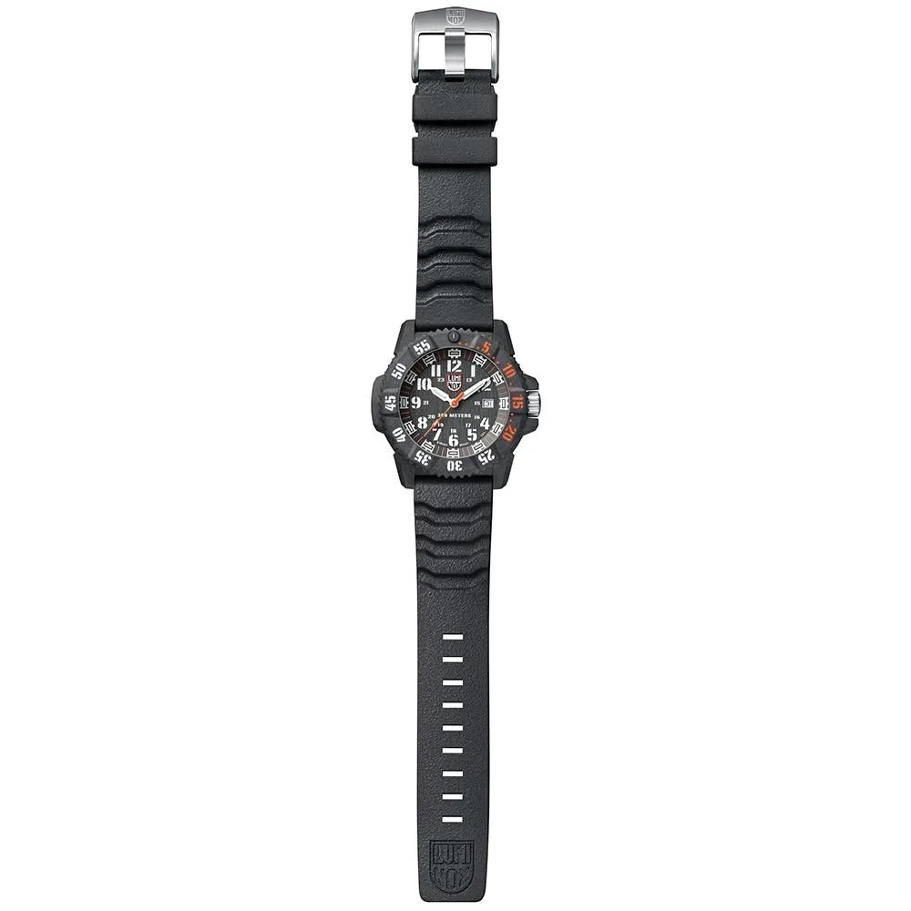 Luminox Men's Master Carbon Seal 3800 Series Black Rubber Strap Black Dial Quartz Analog Watch with Extra Nylon Strap & Changing Tool Set - XS.3801.C.SET