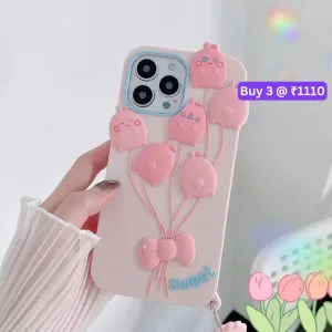 Luxury 3D Balloon Rabbit Silicone Soft Cover - iPhone 12 Pro