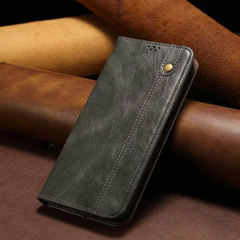 Luxury Galaxy A54 Vegan Leather Magnet Book