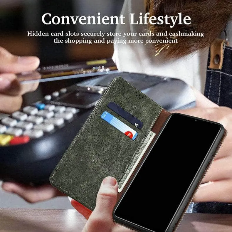 Luxury Galaxy A54 Vegan Leather Magnet Book