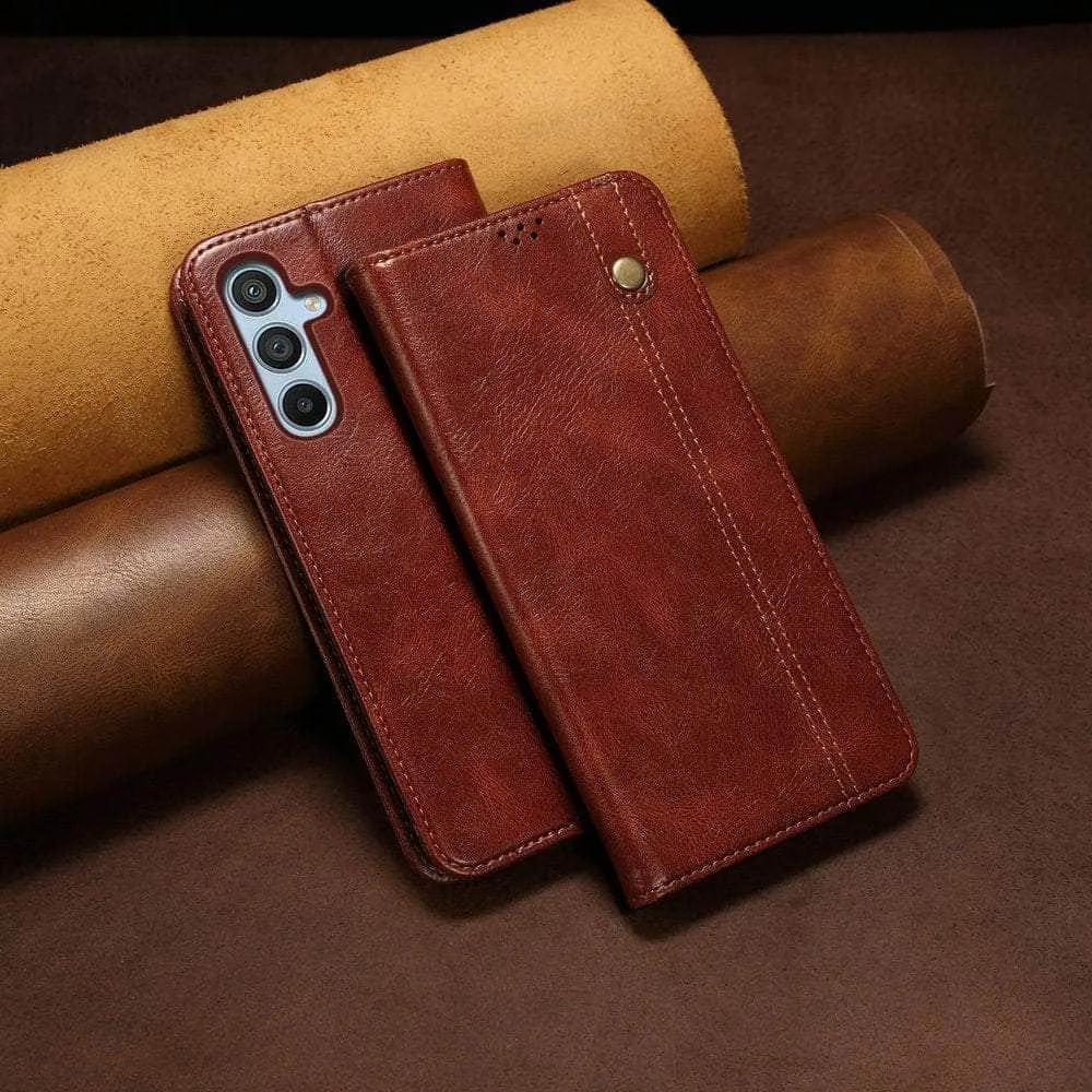 Luxury Galaxy A54 Vegan Leather Magnet Book