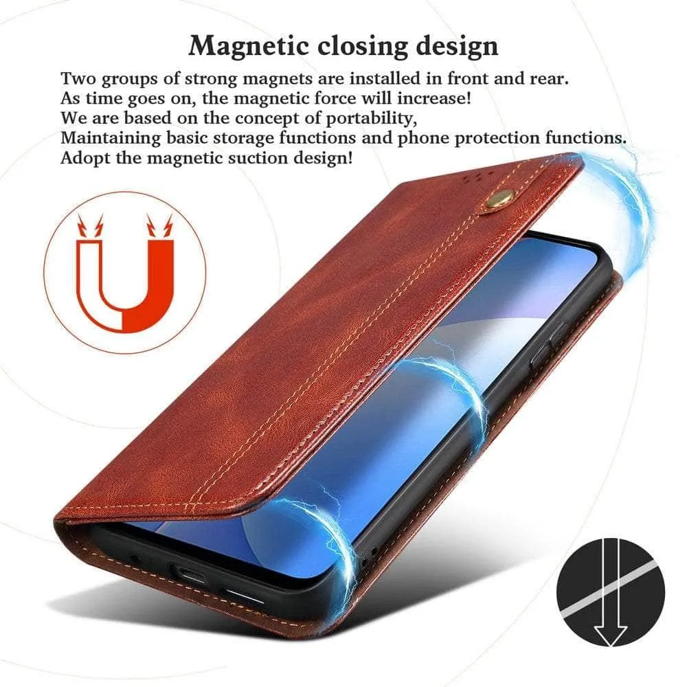 Luxury Galaxy A54 Vegan Leather Magnet Book
