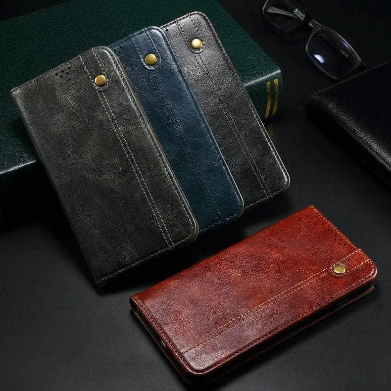 Luxury Galaxy A54 Vegan Leather Magnet Book