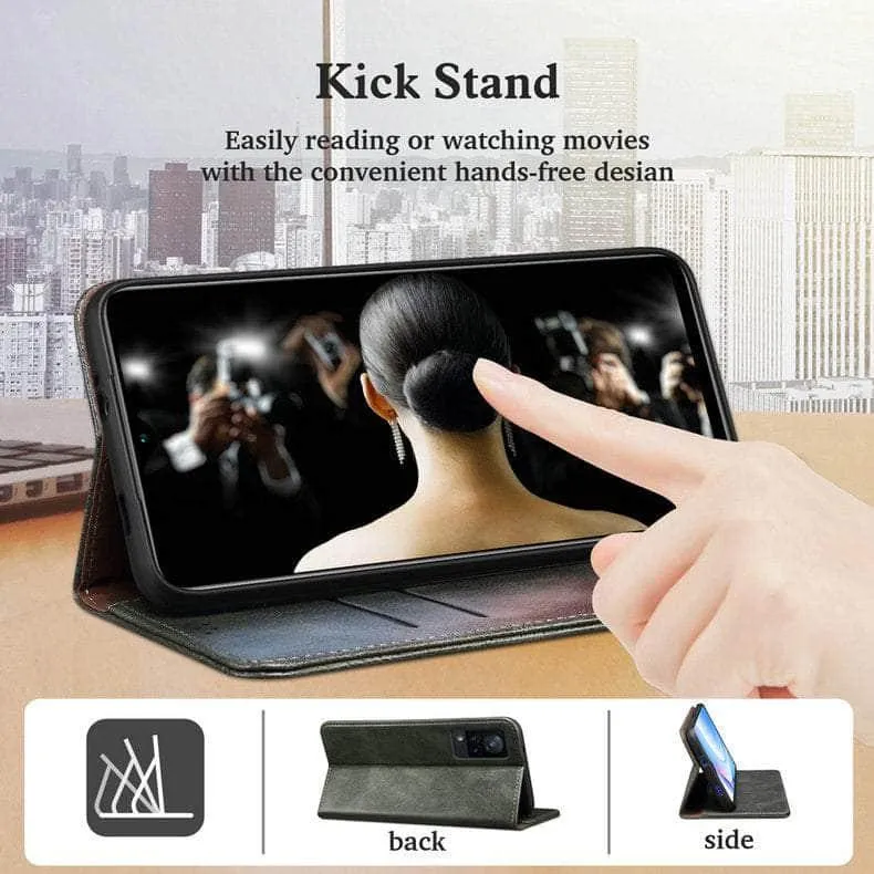 Luxury Galaxy A54 Vegan Leather Magnet Book