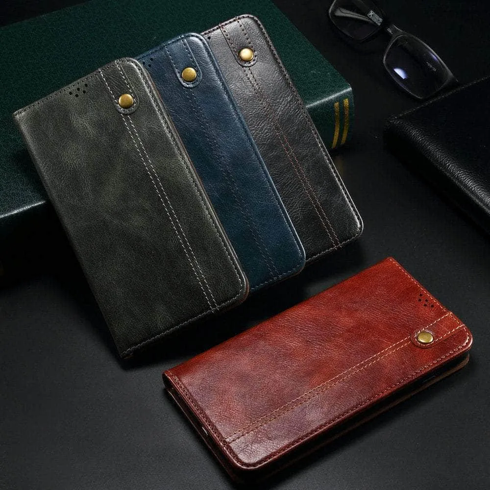 Luxury Galaxy A54 Vegan Leather Magnet Book