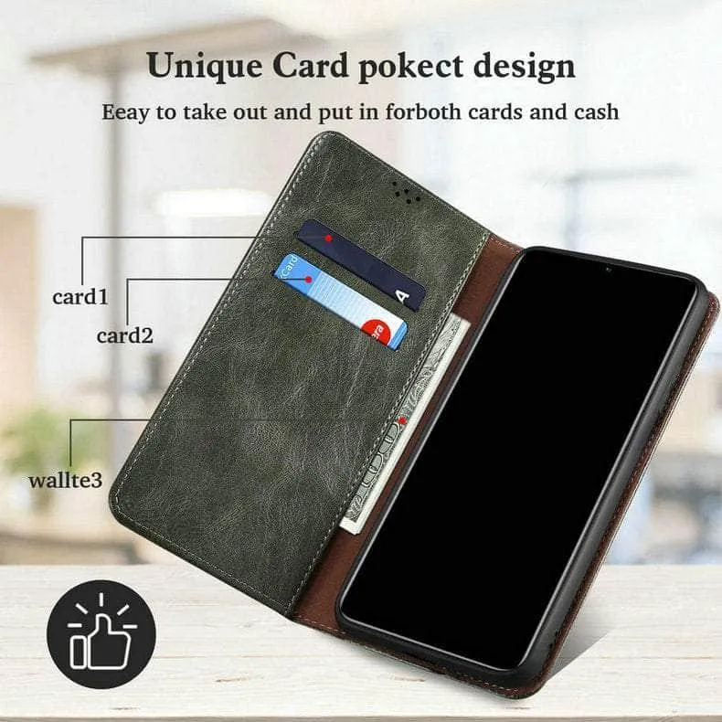 Luxury Galaxy A54 Vegan Leather Magnet Book