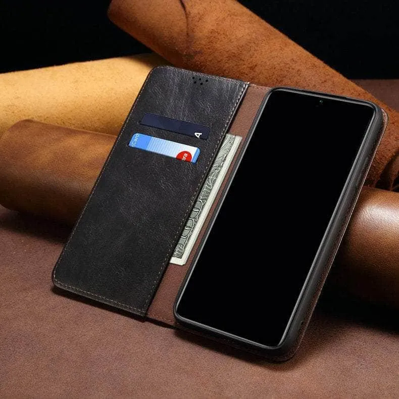 Luxury Galaxy A54 Vegan Leather Magnet Book