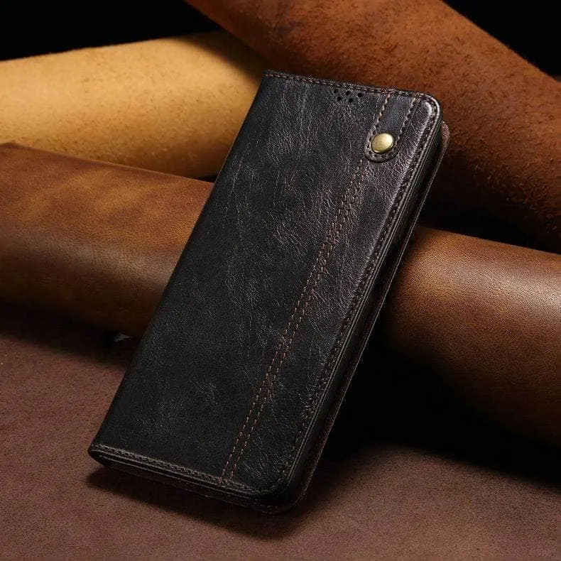 Luxury Galaxy A54 Vegan Leather Magnet Book