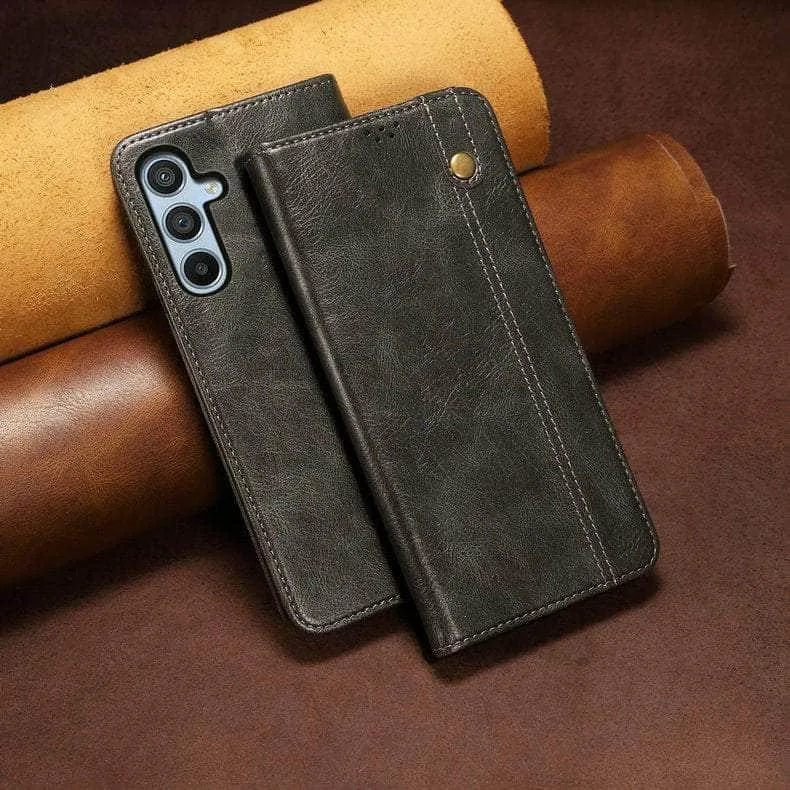 Luxury Galaxy A54 Vegan Leather Magnet Book