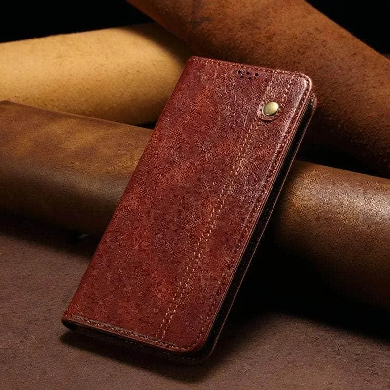 Luxury Galaxy A54 Vegan Leather Magnet Book