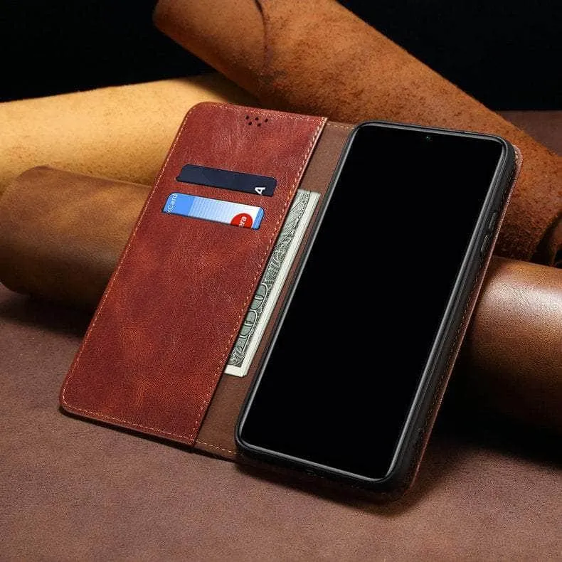 Luxury Galaxy A54 Vegan Leather Magnet Book