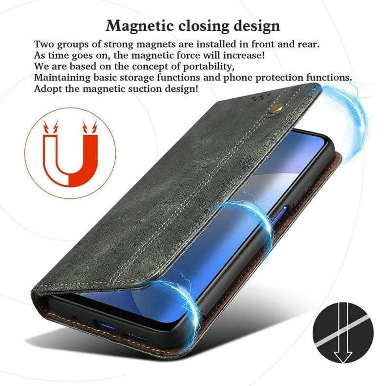 Luxury Galaxy A54 Vegan Leather Magnet Book