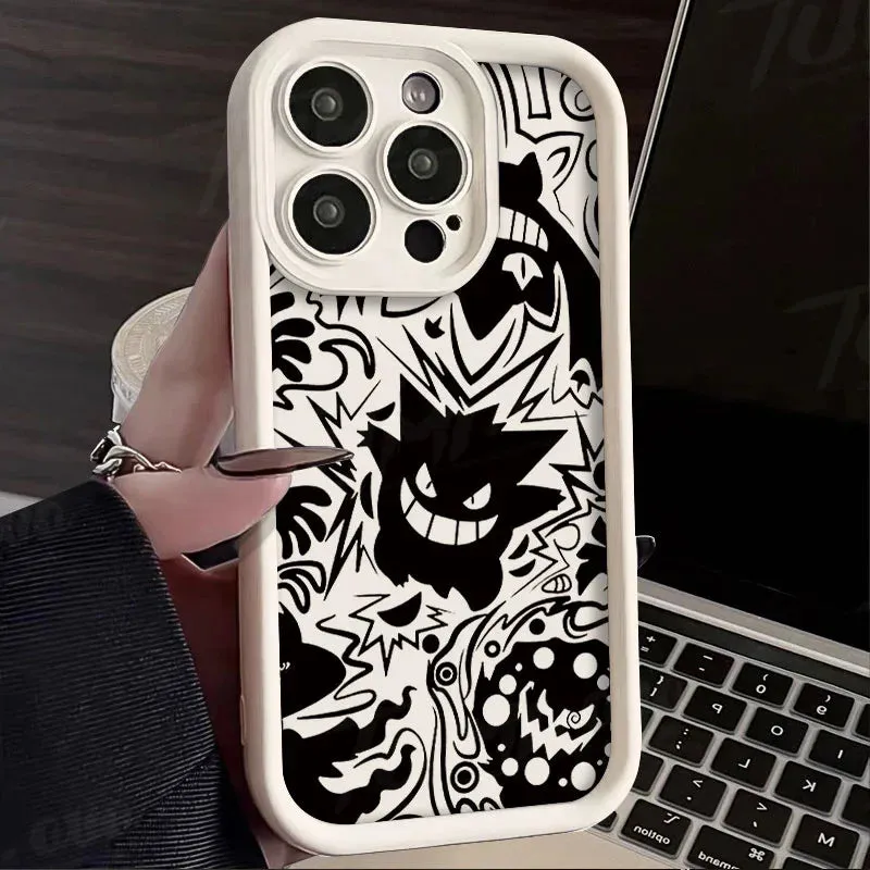 Luxury Gengar Phone Case for iPhone 15 to SE - Soft Silicone Shockproof Back Cover