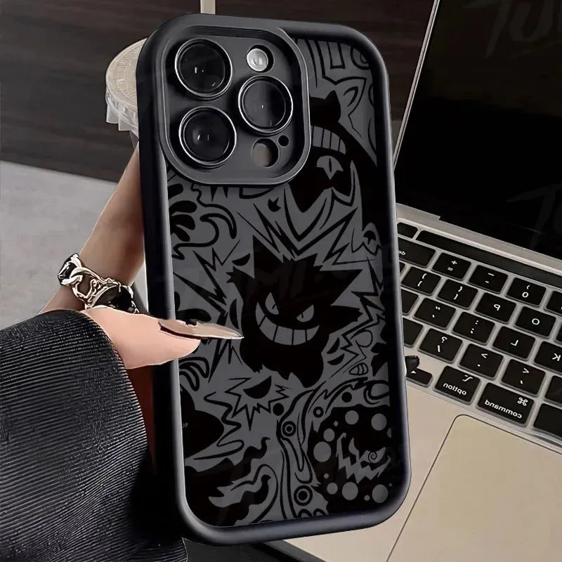 Luxury Gengar Phone Case for iPhone 15 to SE - Soft Silicone Shockproof Back Cover