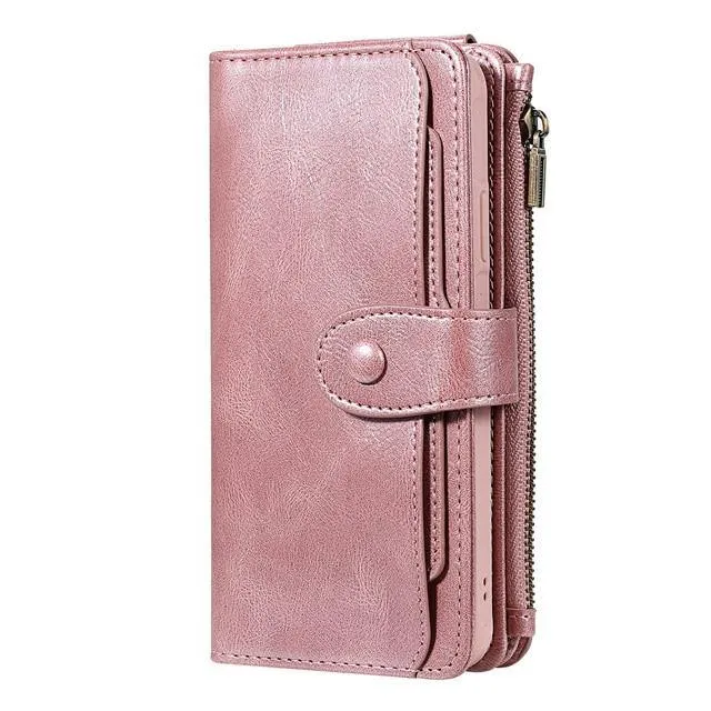 Luxury Leather Flip Case For iPhone - Detach Wallet Card Holder Phone Cover