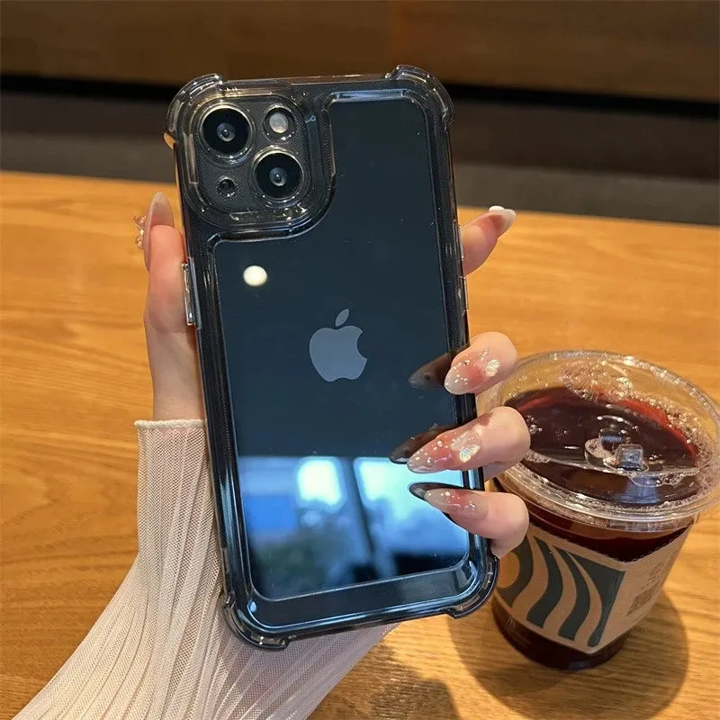 Luxury Shockproof Transparent Case For iPhone 15 14 13 12 11 Pro Max X Xs XR Max 7 8 Plus Cover