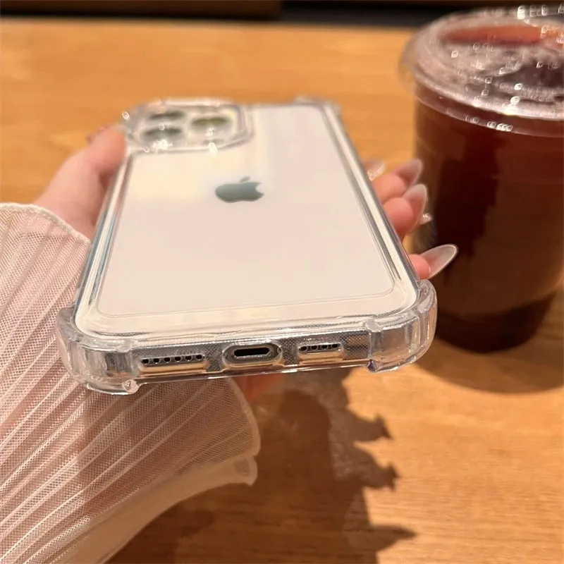 Luxury Shockproof Transparent Case For iPhone 15 14 13 12 11 Pro Max X Xs XR Max 7 8 Plus Cover