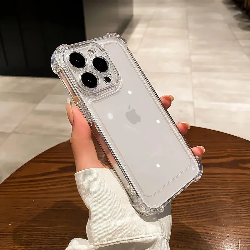 Luxury Transparent Silicone Phone Case For iPhone 15 14 13 12 11 Pro Max XR X XS 7 8 14 15 Plus SE 2020 Shockproof Soft Cover