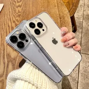 Luxury Transparent Soft Acrylic Phone Case For iPhone 15 14 13 12 11 Pro Max XS X XR 7 8 Plus Mini Shockproof Cover