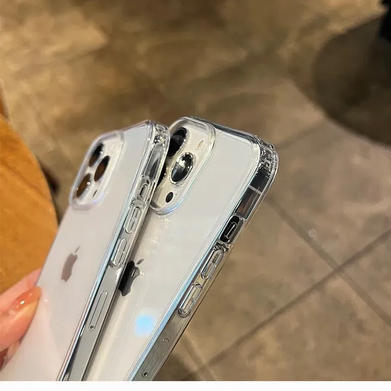 Luxury Transparent Soft Acrylic Phone Case For iPhone 15 14 13 12 11 Pro Max XS X XR 7 8 Plus Mini Shockproof Cover