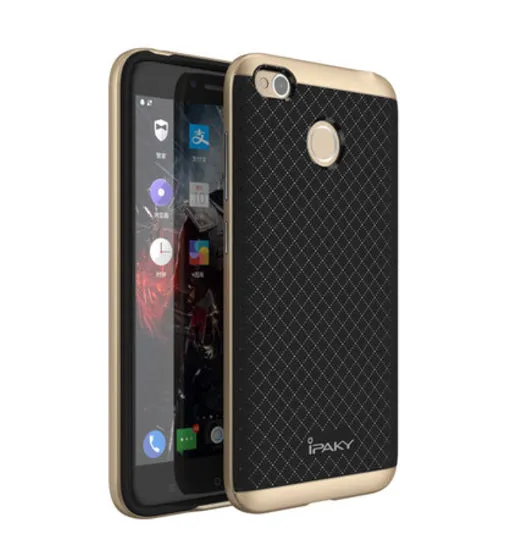 Luxury Ultra-Thin Ipaky Dual Layer Dotted Bumper Back Case Cover For Xiaomi Mi Redmi 4