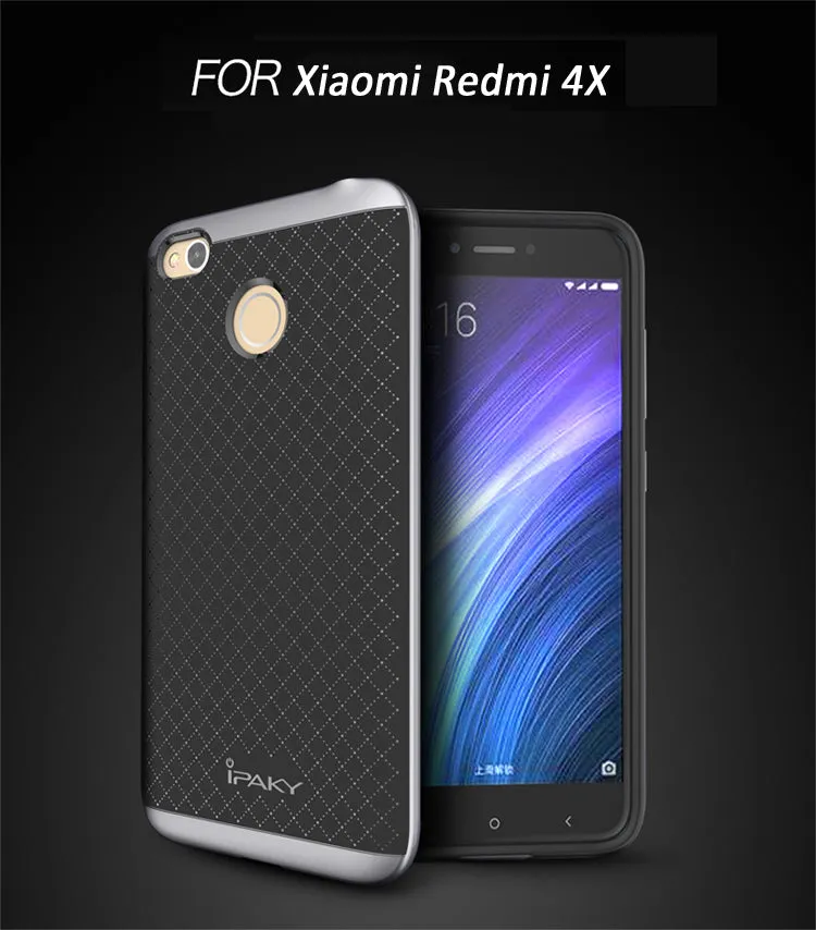 Luxury Ultra-Thin Ipaky Dual Layer Dotted Bumper Back Case Cover For Xiaomi Mi Redmi 4