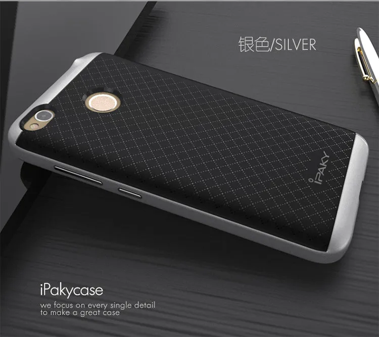 Luxury Ultra-Thin Ipaky Dual Layer Dotted Bumper Back Case Cover For Xiaomi Mi Redmi 4