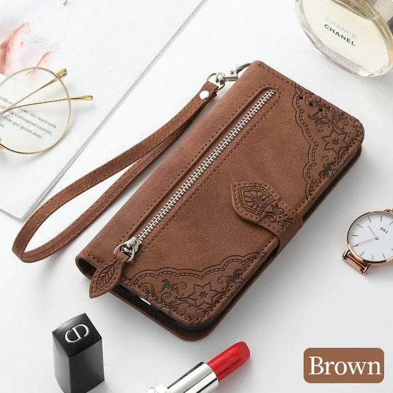 Luxury Zipper Leather Card Book Galaxy A34 Etui