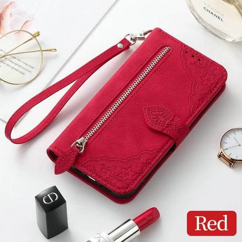 Luxury Zipper Leather Card Book Galaxy A34 Etui