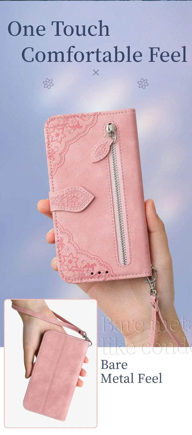 Luxury Zipper Leather Card Book Galaxy A34 Etui