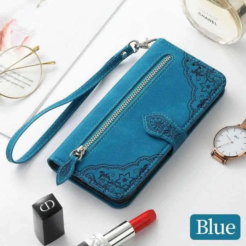 Luxury Zipper Leather Card Book Galaxy A34 Etui