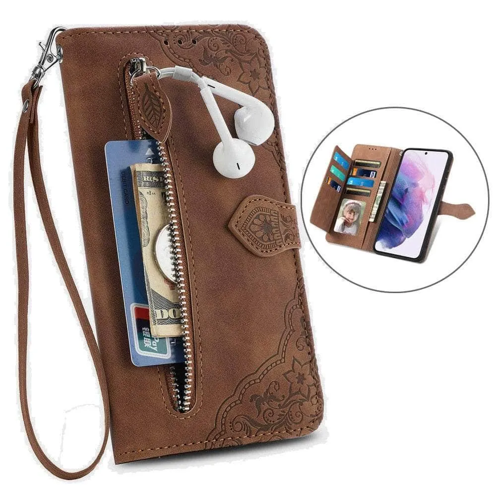 Luxury Zipper Leather Card Book Galaxy A34 Etui