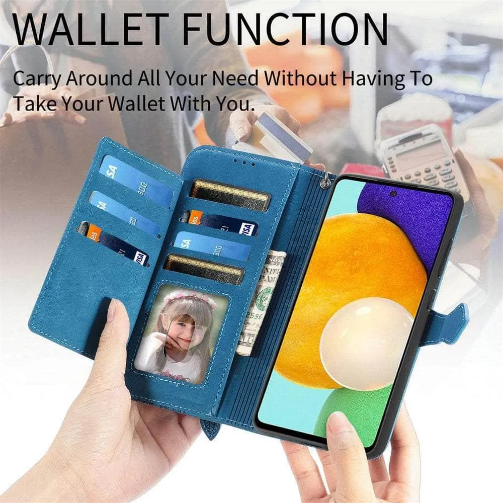 Luxury Zipper Leather Card Book Galaxy A34 Etui