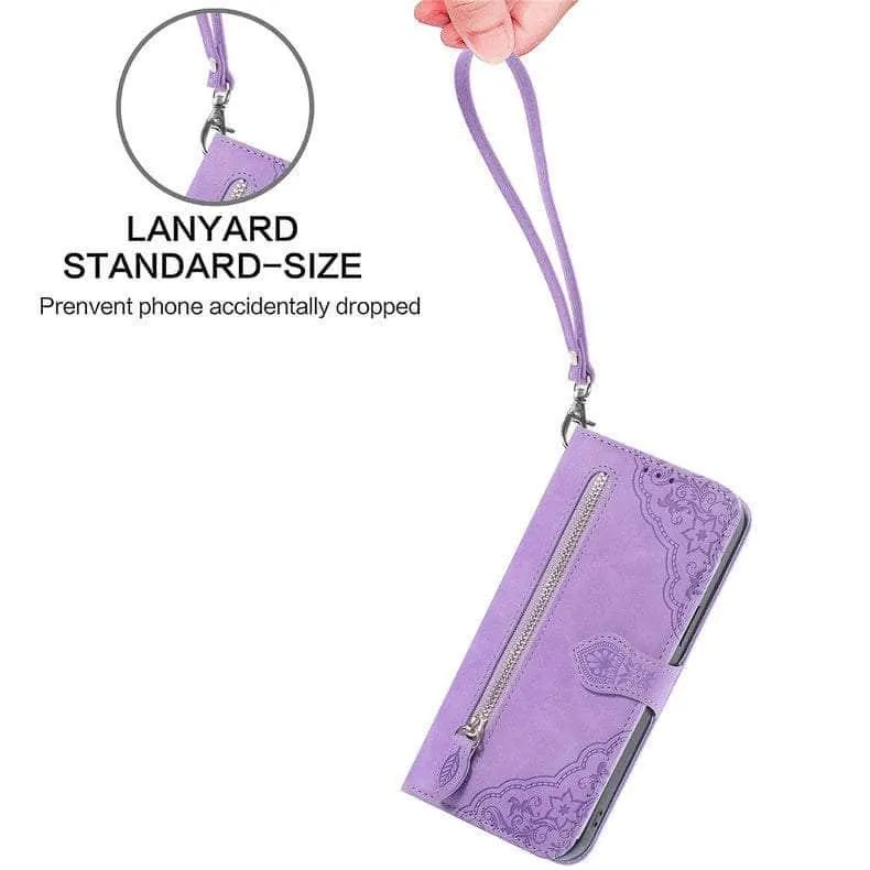Luxury Zipper Leather Card Book Galaxy A34 Etui