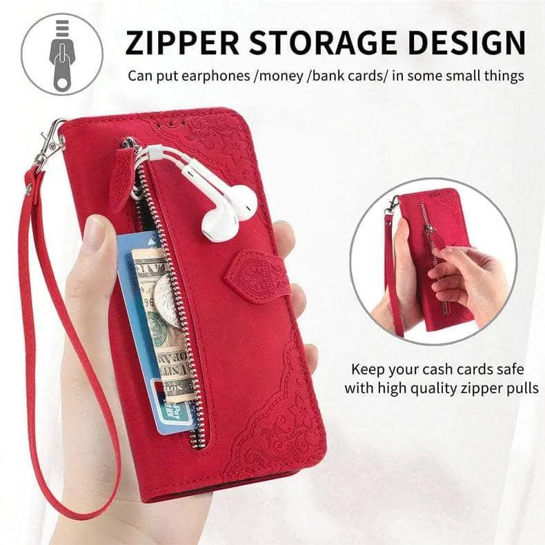 Luxury Zipper Leather Card Book Galaxy A34 Etui