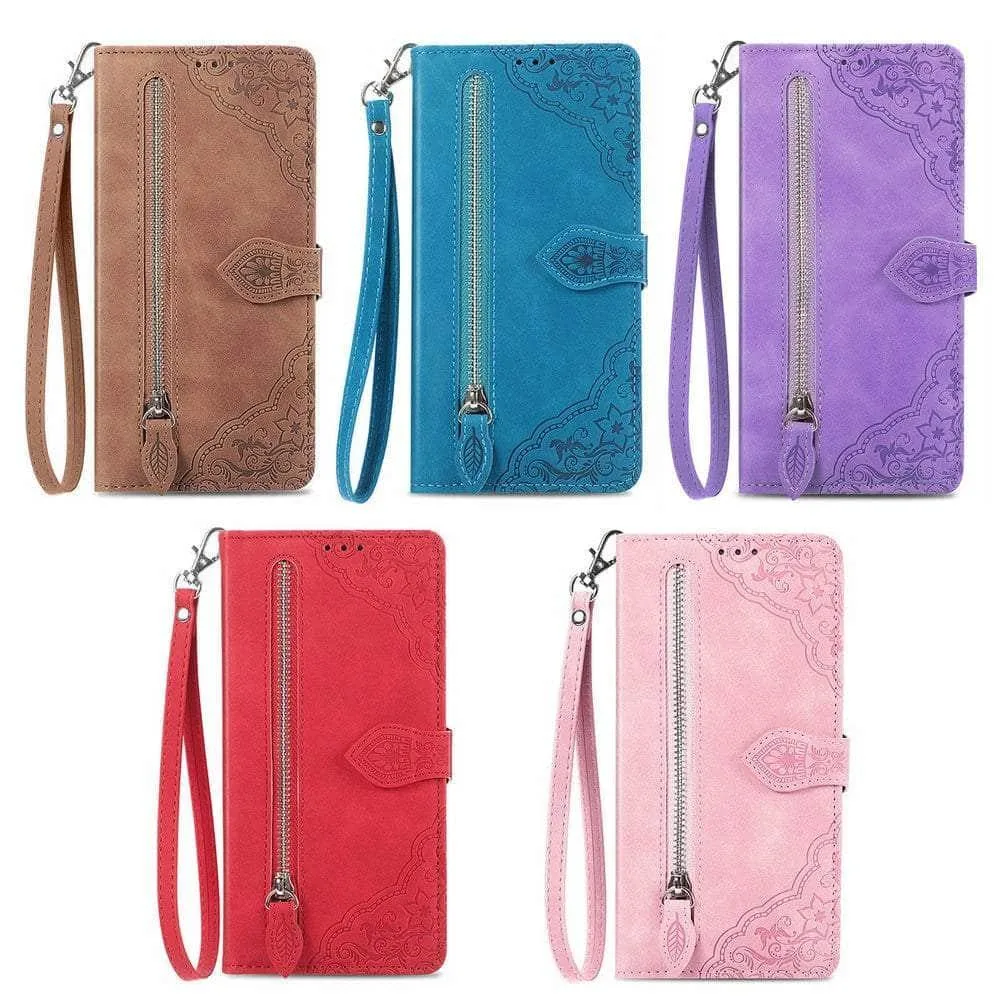Luxury Zipper Leather Card Book Galaxy A34 Etui