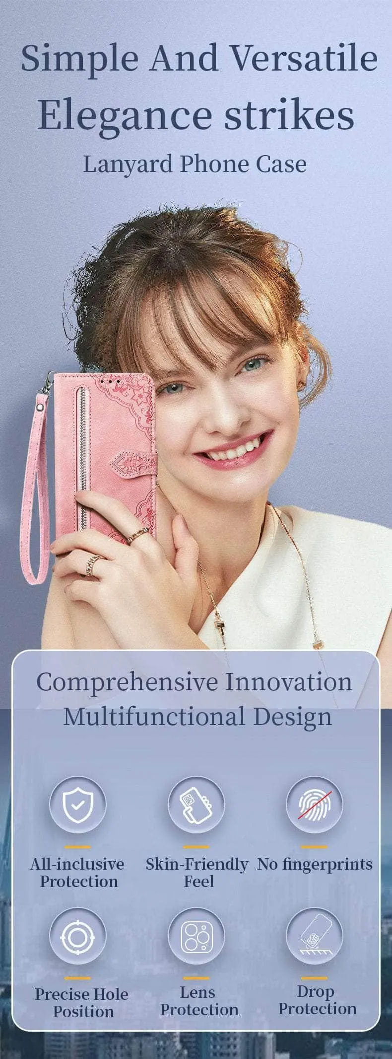 Luxury Zipper Leather Card Book Galaxy A34 Etui