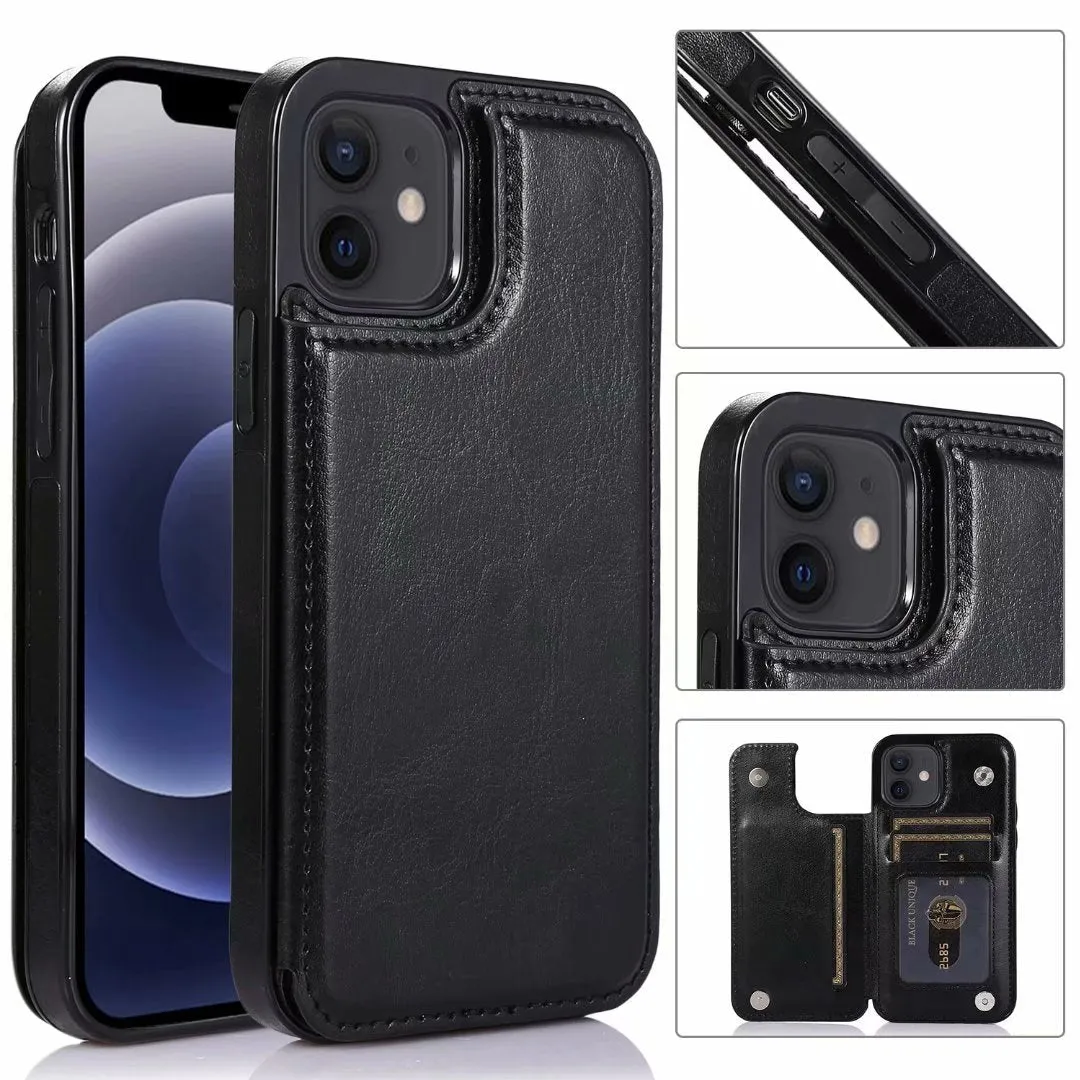 Luxy Moon Leather Cover Card Slots Wallet Case For iPhone
