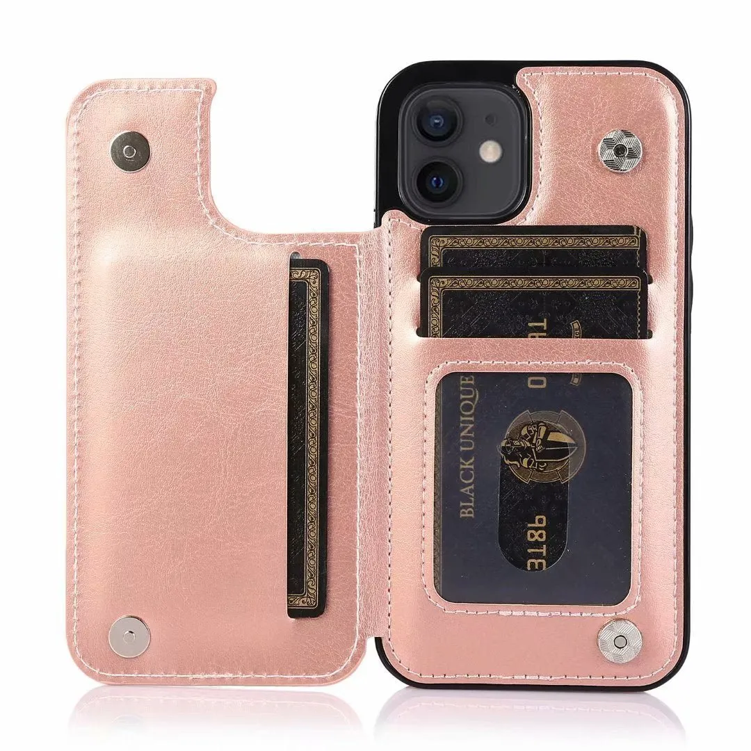 Luxy Moon Leather Cover Card Slots Wallet Case For iPhone