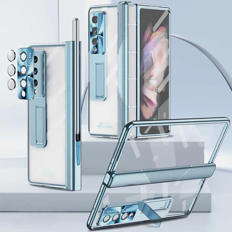 Magnetic Hinge Protection Phone Case for Galaxy Z Fold 3/4/5/6 with S Pen Holder
