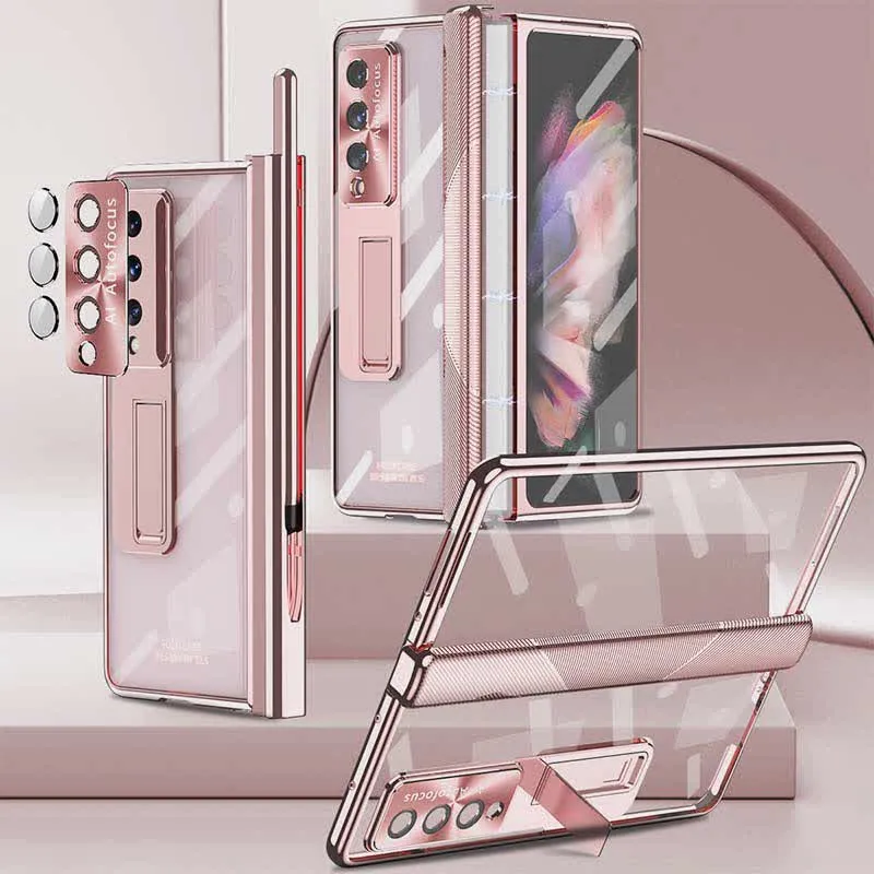Magnetic Hinge Protection Phone Case for Galaxy Z Fold 3/4/5/6 with S Pen Holder