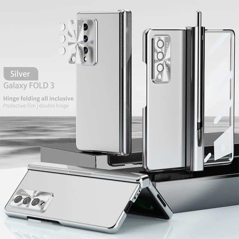 Magnetic Hinge Protection Phone Case for Galaxy Z Fold 3/4/5/6 with S Pen Holder