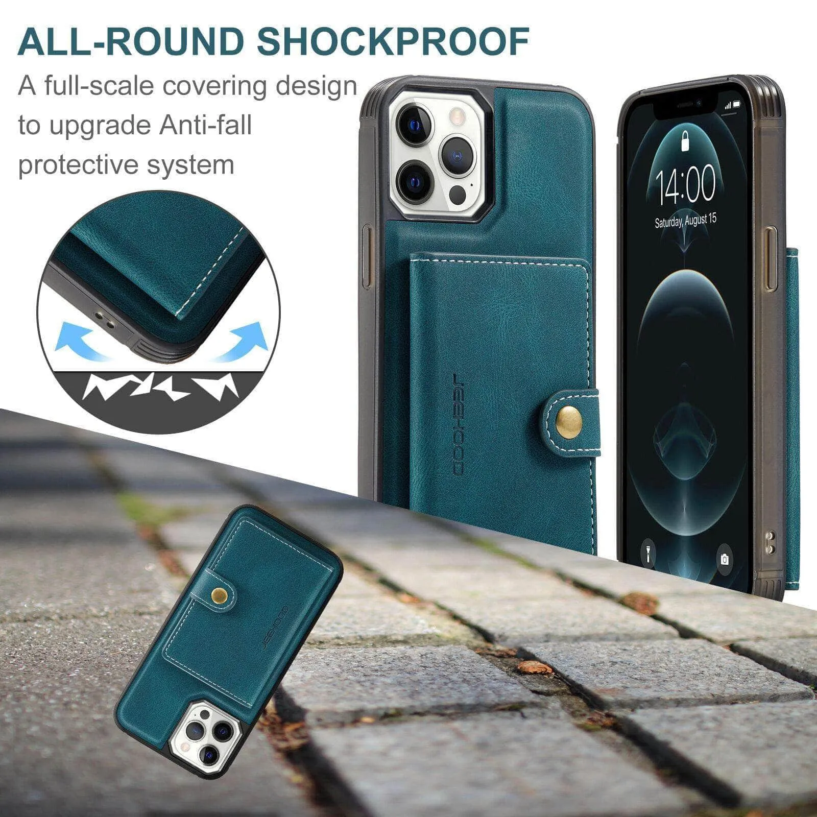 Magnetic Magsafe Leather Case iPhone 12 Stand Holder