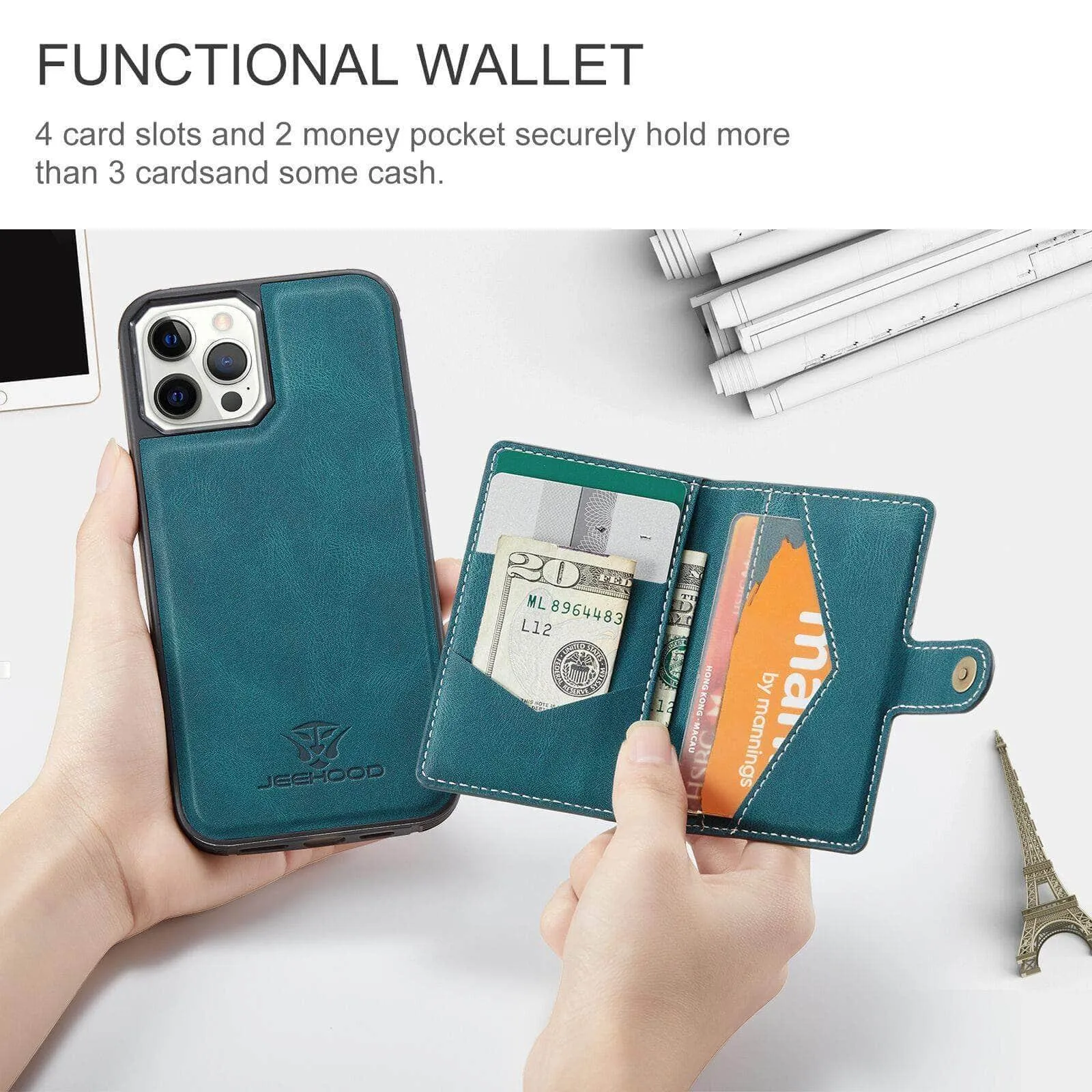 Magnetic Magsafe Leather Case iPhone 12 Stand Holder