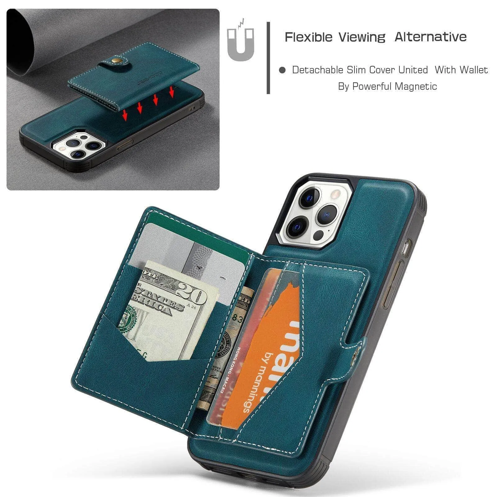 Magnetic Magsafe Leather Case iPhone 12 Stand Holder