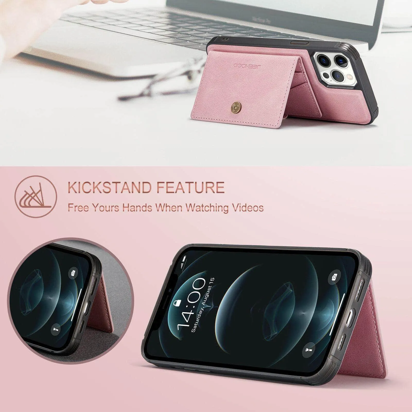 Magnetic Magsafe Leather Case iPhone 12 Stand Holder