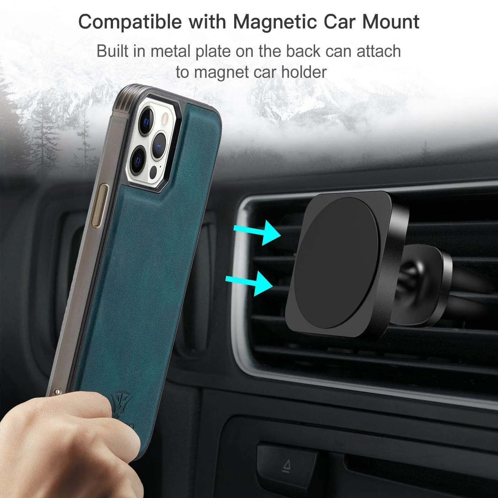 Magnetic Magsafe Leather Case iPhone 12 Stand Holder