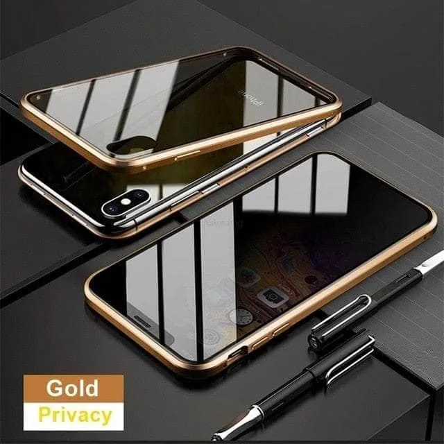 Magnetic Tempered iPhone 15 Plus Glass Privacy Case