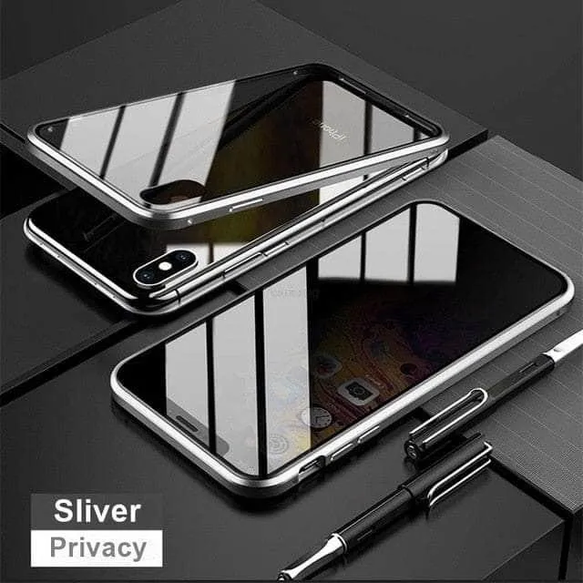 Magnetic Tempered iPhone 15 Pro Max Glass Privacy Case
